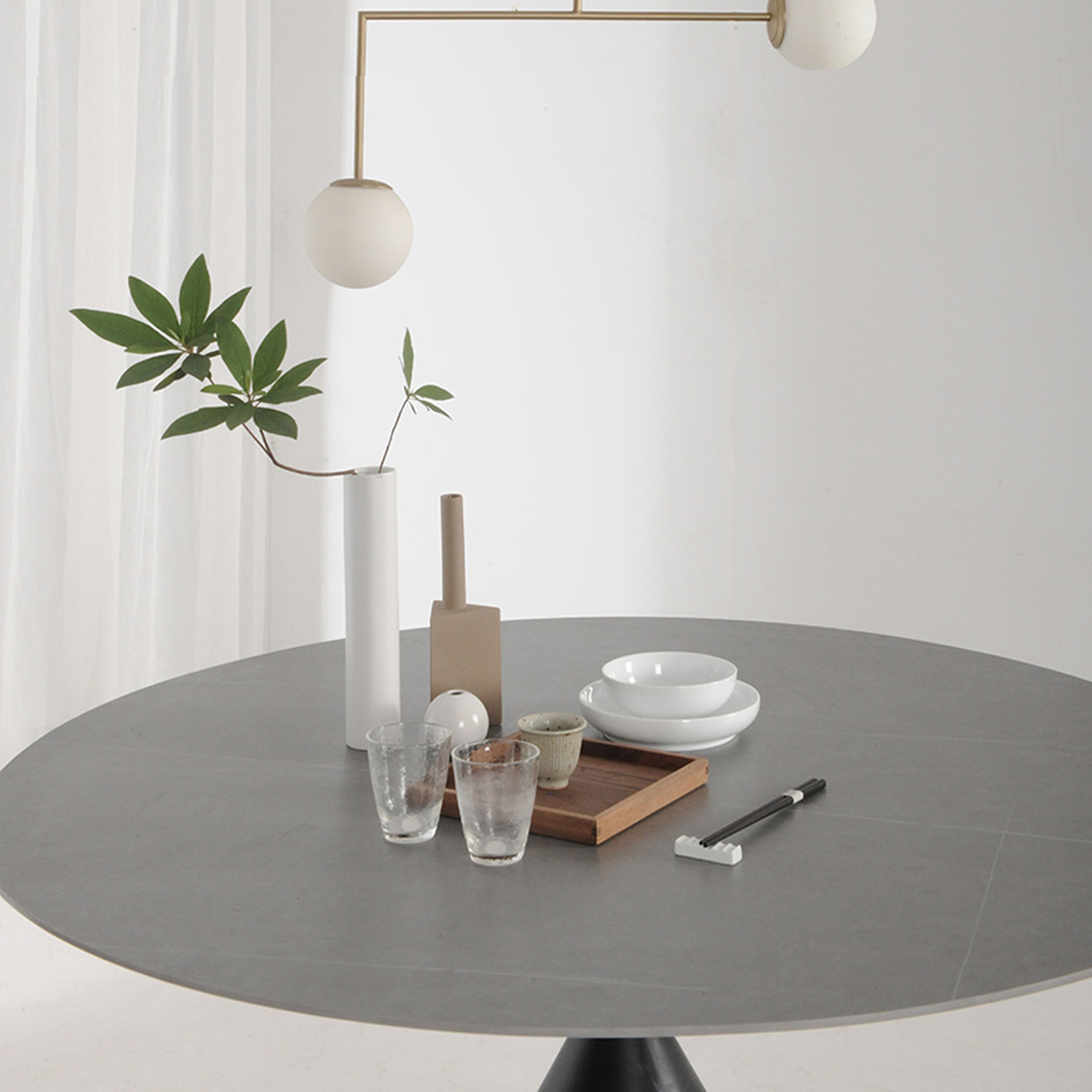 YD origin round table magnesium mudstone plate/dining table